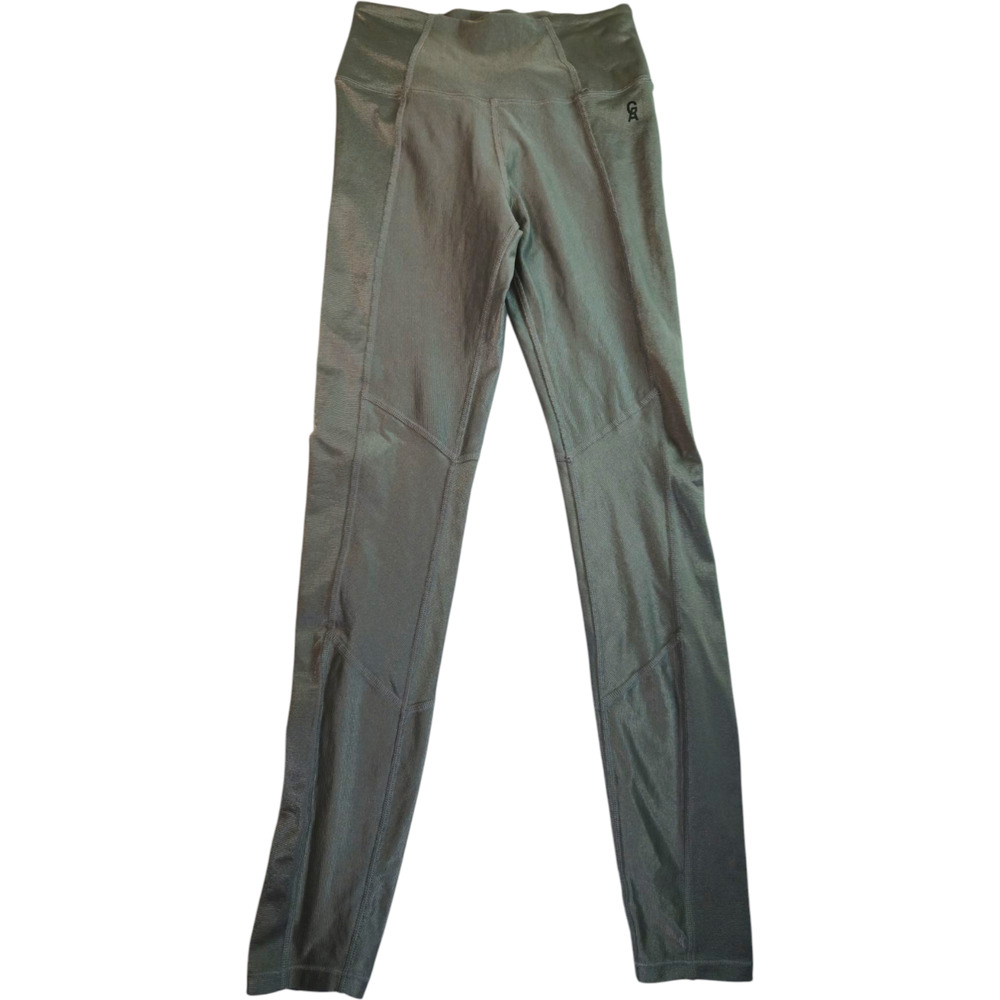 Good American Womens Power Core Athletic Metallic Silver Leggings Size 2 Pants